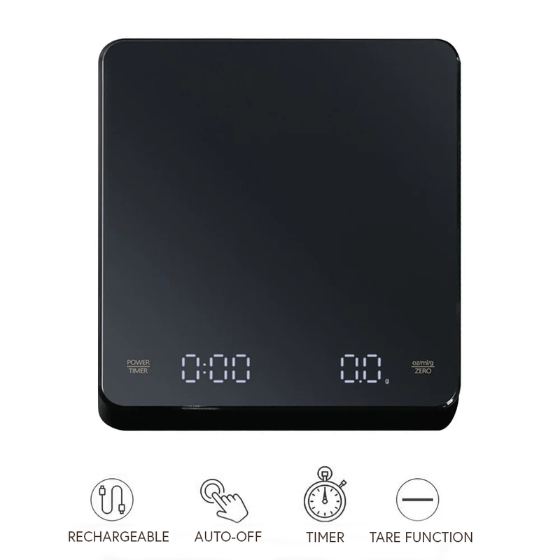 Digital Coffee Scale with Timer and LED Screen