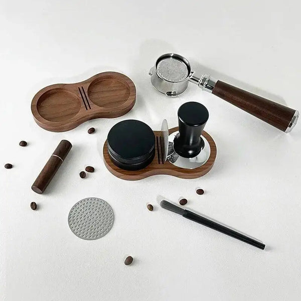 Walnut Barista Station – Tamper & Tool Organizer