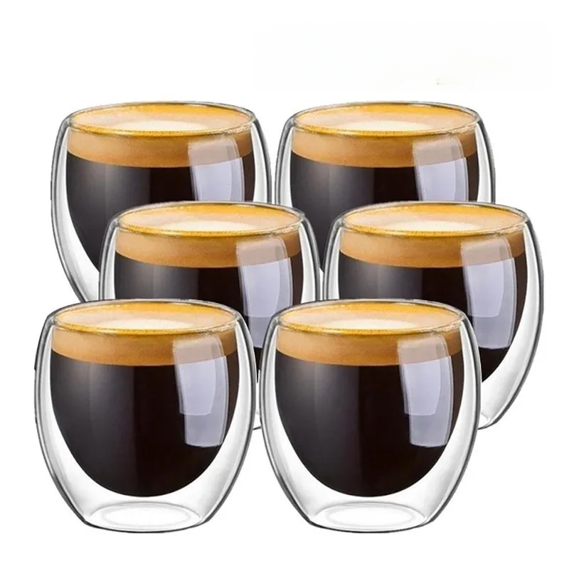 Double-Wall Glass Coffee Mugs