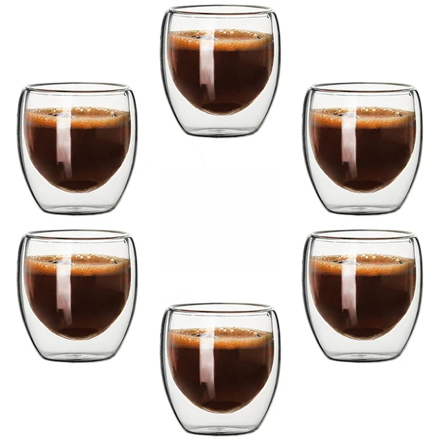 Double-Wall Glass Coffee Mugs